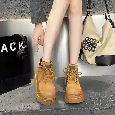 复古潮流底厚增高舒适百搭时尚个性经典马丁 短靴 女