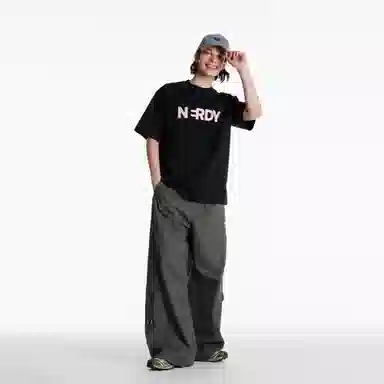 NERDY Classic Logo Charcoal Tee