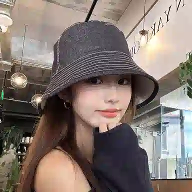 朵澜 日系复古牛仔双面戴休闲百搭遮阳防晒盆帽 腈纶 渔夫帽 女款