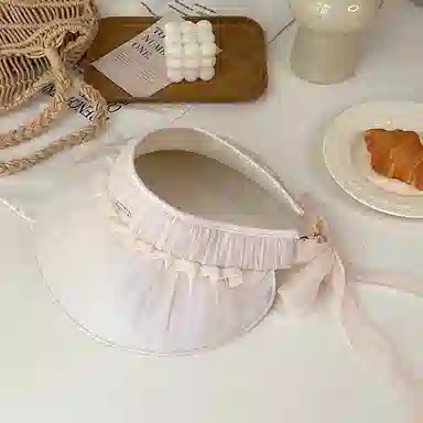 朵澜 空顶帽夏百搭褶皱优雅时尚 聚酯纤维 渔夫帽 女款