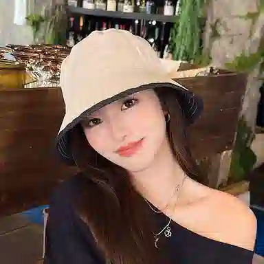 朵澜 日系复古牛仔双面戴休闲百搭遮阳防晒盆帽 腈纶 渔夫帽 女款