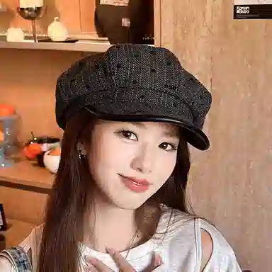 朵澜 日系复古文艺风春秋冬女夏季凹造型显脸小八角帽云朵画家帽子 腈纶 贝雷帽 女款