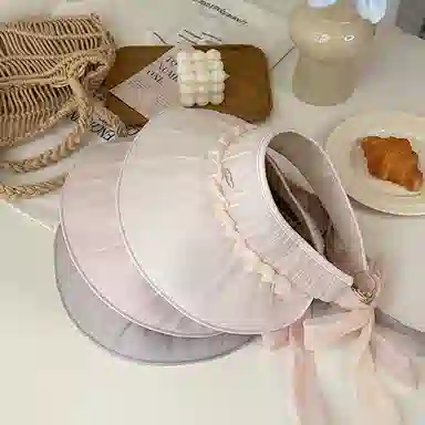 朵澜 空顶帽夏百搭褶皱优雅时尚 聚酯纤维 渔夫帽 女款