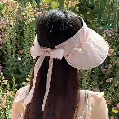 朵澜 空顶帽夏百搭褶皱优雅时尚 聚酯纤维 渔夫帽 女款