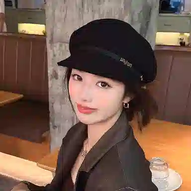 朵澜 气质海军帽英伦复古八角帽时尚百搭休闲防寒 腈纶 贝雷帽 女款