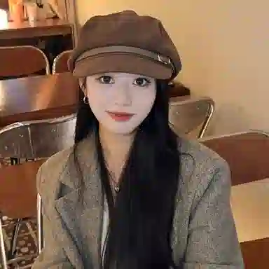 朵澜 气质咖色  秋冬新款复古显脸小八角帽英伦风保暖画家 聚酯纤维 帽子 女款