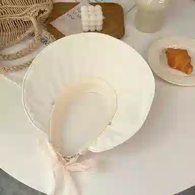 朵澜 空顶帽夏百搭褶皱优雅时尚 聚酯纤维 渔夫帽 女款