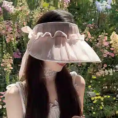 朵澜 空顶帽夏百搭褶皱优雅时尚 聚酯纤维 渔夫帽 女款