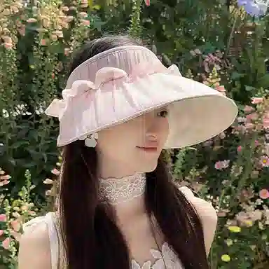 朵澜 空顶帽夏百搭褶皱优雅时尚 聚酯纤维 渔夫帽 女款