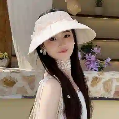 朵澜 空顶帽夏百搭褶皱优雅时尚 聚酯纤维 渔夫帽 女款