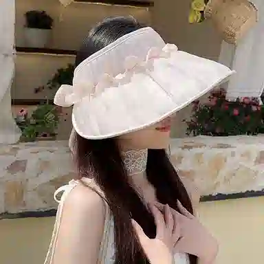 朵澜 空顶帽夏百搭褶皱优雅时尚 聚酯纤维 渔夫帽 女款