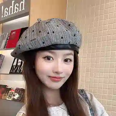 朵澜 八角画家大头围 聚酯纤维 贝雷帽 男女同款情侣款