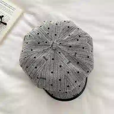朵澜 日系复古文艺风春秋冬女夏季凹造型显脸小八角帽云朵画家帽子 腈纶 贝雷帽 女款