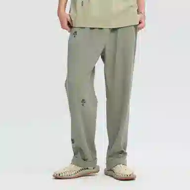 鬼洗 印花简约直筒休闲裤 男款