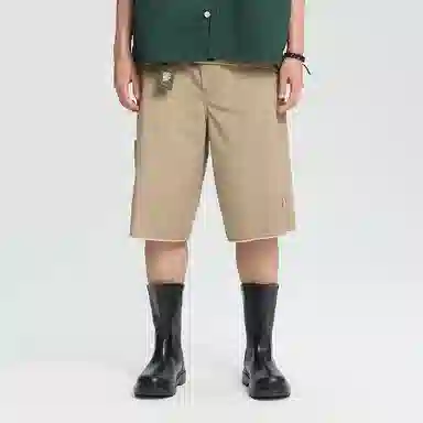 鬼洗 中腰宽松纯色简约工装短裤 男款