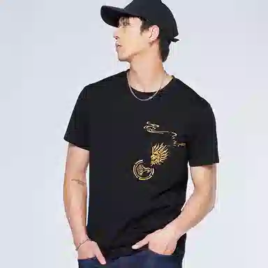 ONI Animal Graphic Crewneck T-Shirt Black