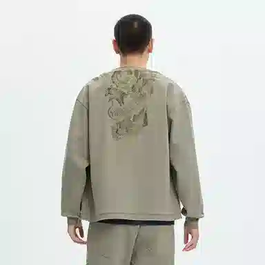 鬼洗 暗影金鱼绣花纯色夹克外套 男