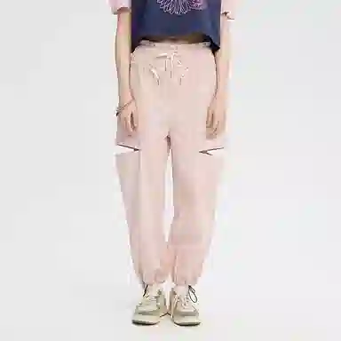 鬼洗 玫瑰刺绣侧开口束脚裤休闲裤 女款