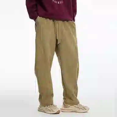 鬼洗 仿麂皮绒刺绣宽松休闲裤 男