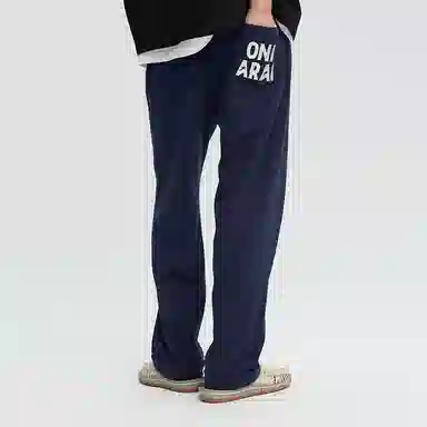 鬼洗 印花简约直筒休闲裤 男款