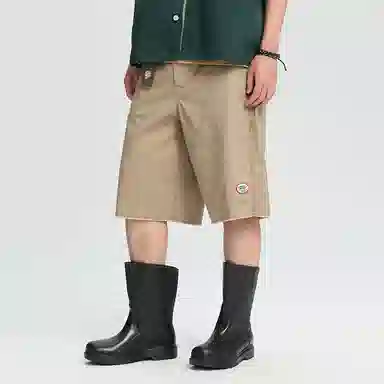 鬼洗 中腰宽松纯色简约工装短裤 男款