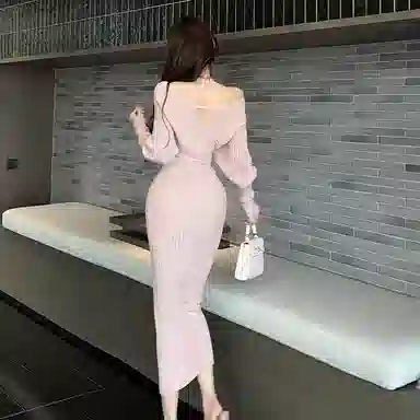 桴生 多种风格修身收腰宴会针织包臀裙长袖连衣裙 女款
