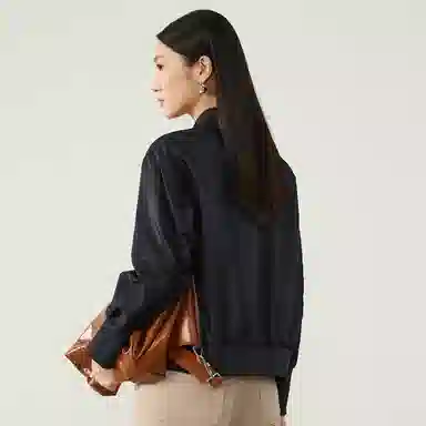 富铤 纯色拉链长袖棒球服 女款