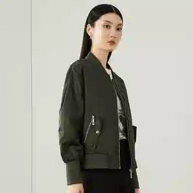 富铤 纯色拉链长袖棒球服 女款