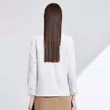 富铤 极简风纯色翻领长袖衬衫 女款