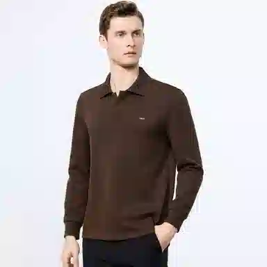 富铤 纯色针织翻领弹力长袖卫衣 男款