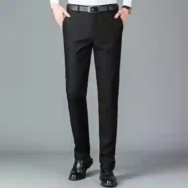 富铤 美式复古简约纯色基础款加绒保暖商务百搭休闲直筒西装裤 男款