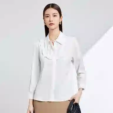 富铤 极简风纯色翻领长袖衬衫 女款