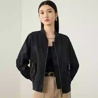 富铤 纯色拉链长袖棒球服 女款