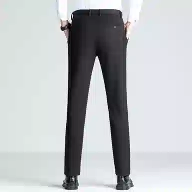 富铤 纯色简约日常通勤百搭中腰宽松直筒西装裤 男款