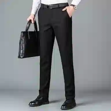 富铤 美式复古简约纯色基础款加绒保暖商务百搭休闲直筒西装裤 男款