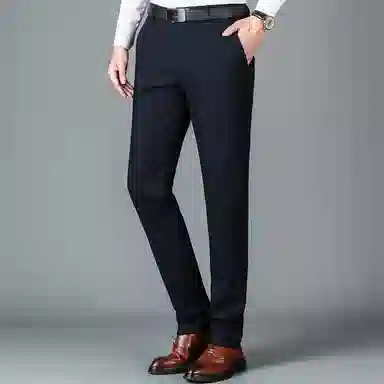 富铤 美式复古简约纯色基础款加绒保暖商务百搭休闲直筒西装裤 男款