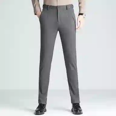 富铤 纯色简约日常通勤百搭中腰宽松直筒西装裤 男款