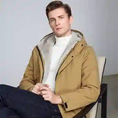 富铤 保暖连帽中长款派克服 男款