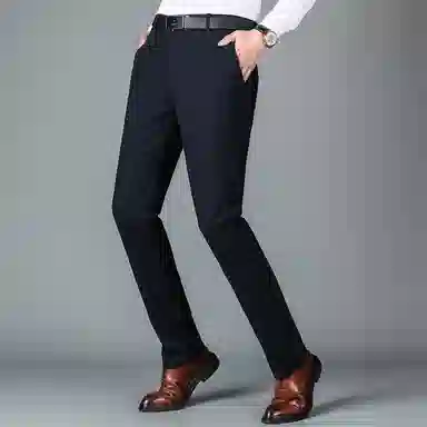 富铤 美式复古简约纯色基础款加绒保暖商务百搭休闲直筒西装裤 男款