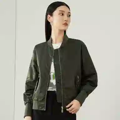 富铤 纯色拉链长袖棒球服 女款