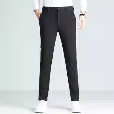 富铤 纯色简约日常通勤百搭中腰宽松直筒西装裤 男款