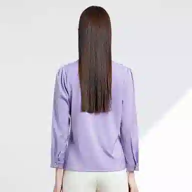 富铤 极简风纯色翻领长袖衬衫 女款