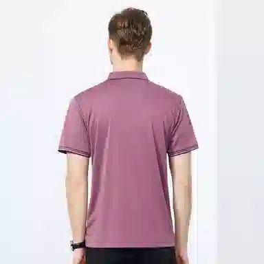 富铤 纯色套头翻领短袖通勤凉爽舒适长裤两件套休闲运动套装 男款