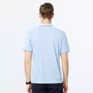 富铤 纯色套头翻领短袖通勤凉爽舒适长裤两件套休闲运动套装 男款