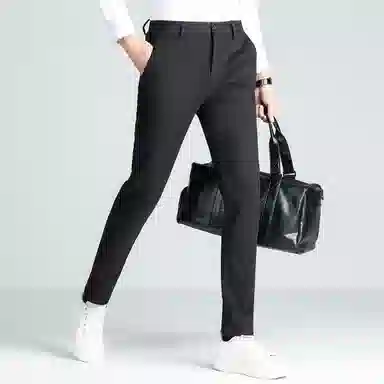 富铤 纯色简约日常通勤百搭中腰宽松直筒西装裤 男款