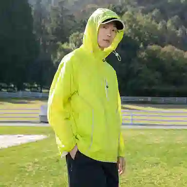 松岚 时尚潮流凉感科技吸湿排汗薄款透气户外运动训练跑步皮肤衣开衫休闲宽松百搭舒适日常通勤简约纯色连帽外套防晒服 男女同款