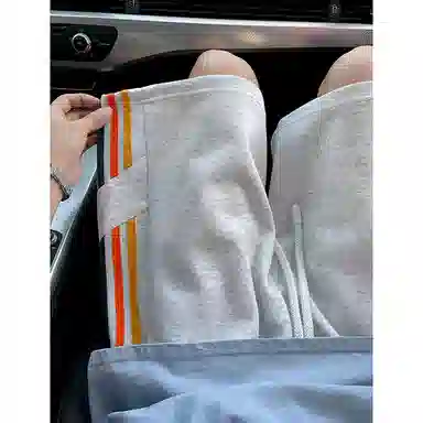 松岚 美式复古潮牌三条杠直筒学生通勤户外潮流时尚宽松透气百搭通勤运动五分篮球裤休闲短裤 男女同款