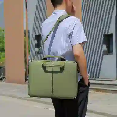 德力熊 纯色简约商务多功能 尼龙 公文包 男女同款情侣款 多色