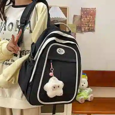 彤彤兔 小众设计拼色可爱少女 尼龙 双肩包 女款 多色