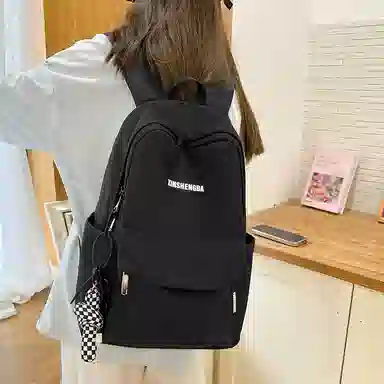 彤彤兔 休闲简约 尼龙 双肩包 常规 女款 黑色/白色/红色/卡其色/蓝色